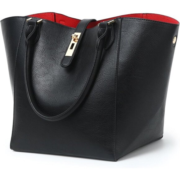 Chic Large Vegan Leather Tote Bag for Women - Perfect Work & Travel Companion